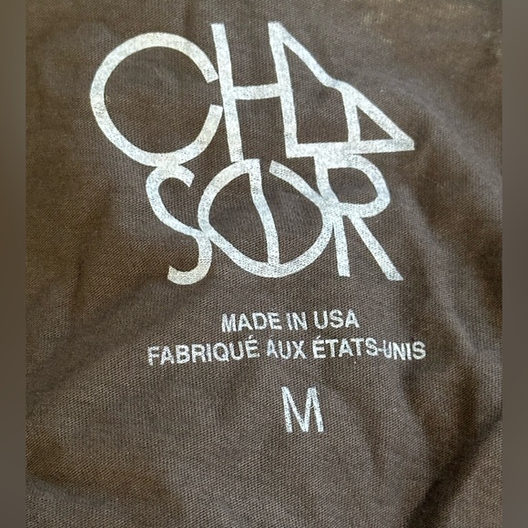 Sz M Chaser Rosemary Beach grey charcoal drop sleeve open back long sleeve top - Picture 6 of 6